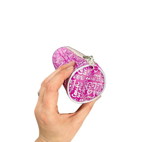 Y2K- Coach Poppy- pink- white- charms- zipper bag- makeup brushes pencil holder - Picture 7 of 9